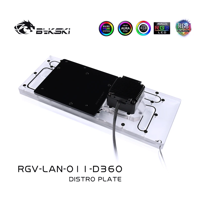 Bestellen BYKSKI Acryl Bord Wasser Kanal Lösung Verwenden Für LIAN LI O11 Dynamische Fall Für CPU Und GPU Block / 3PIN RGB / Combo DDC Pumpe