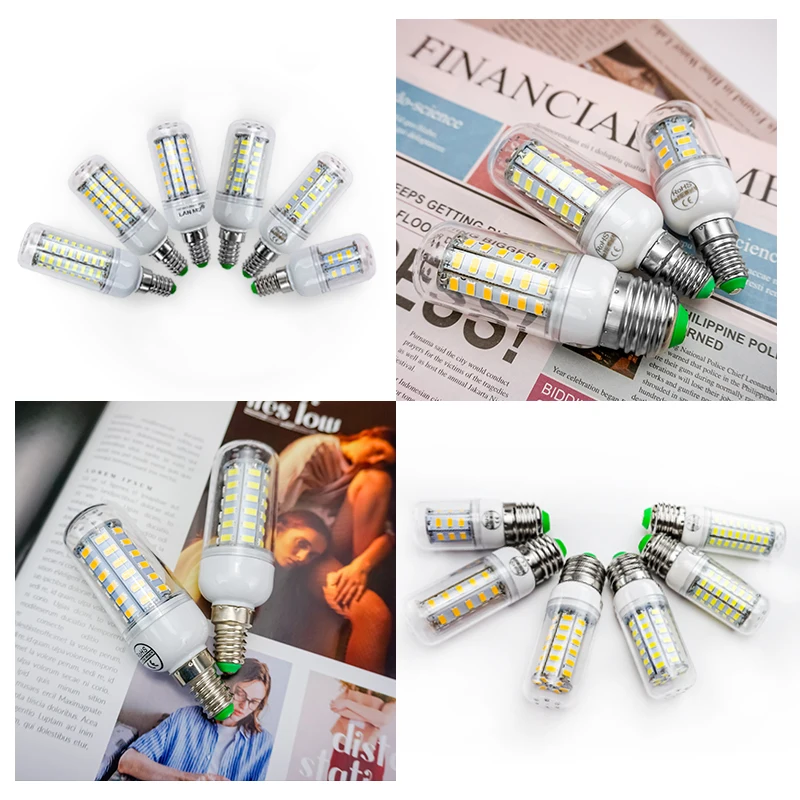 

6pcs/lot LED Bulb Lamp E27 E14 220V 24 36 48 56 69 72Leds Light Bulbs Lampada LED Diode Lamps Energy Saving Lights for Home