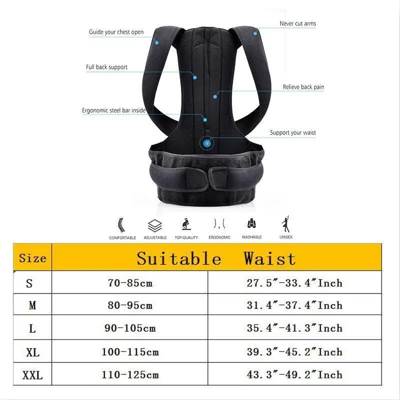 Регулируемый корректирующий фиксатор Осанки Спины позвоночника лечебный