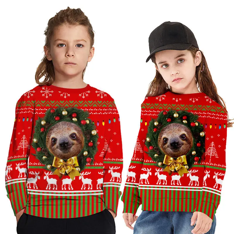 2019 г. Для мальчиков и девочек толстовка с принтом Уродливый Рождественский Санта