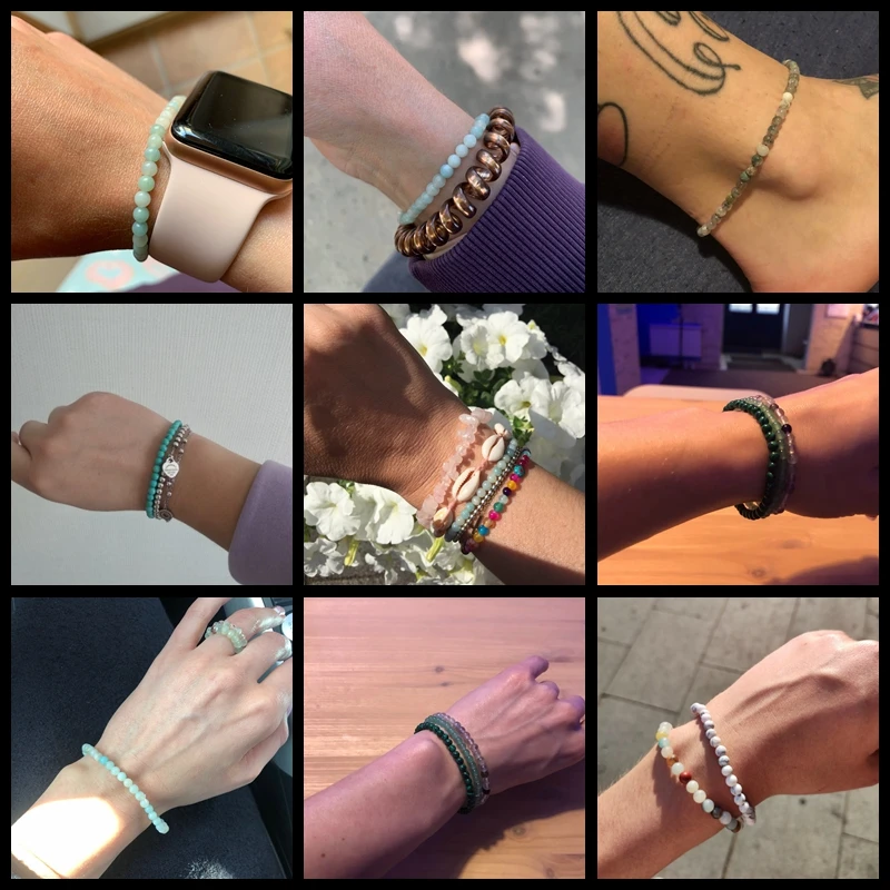 Браслет из мини бусин семян 4 мм для женщин и мужчин с камнями натурального исцеления кристаллов и круглыми бусинами дружбы на энергетических браслетах.