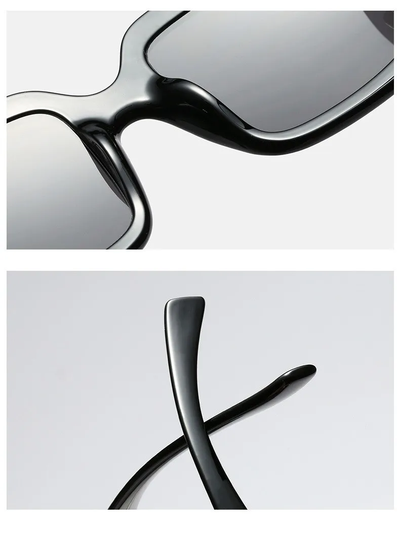 Wide Leg Oversized Sunglasses For Women Retro Print Letter Frame Celebrity Fashion Sun Glasses Men Black Square Eyewear Oculos