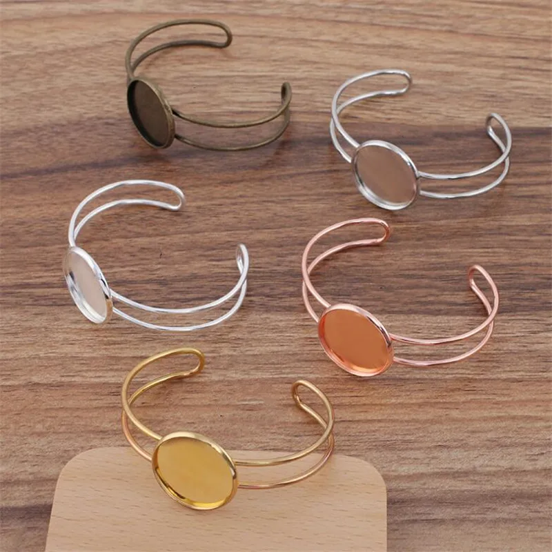 20 мм кабошон базовый браслет настройки браслета панель ободок латунные манжеты