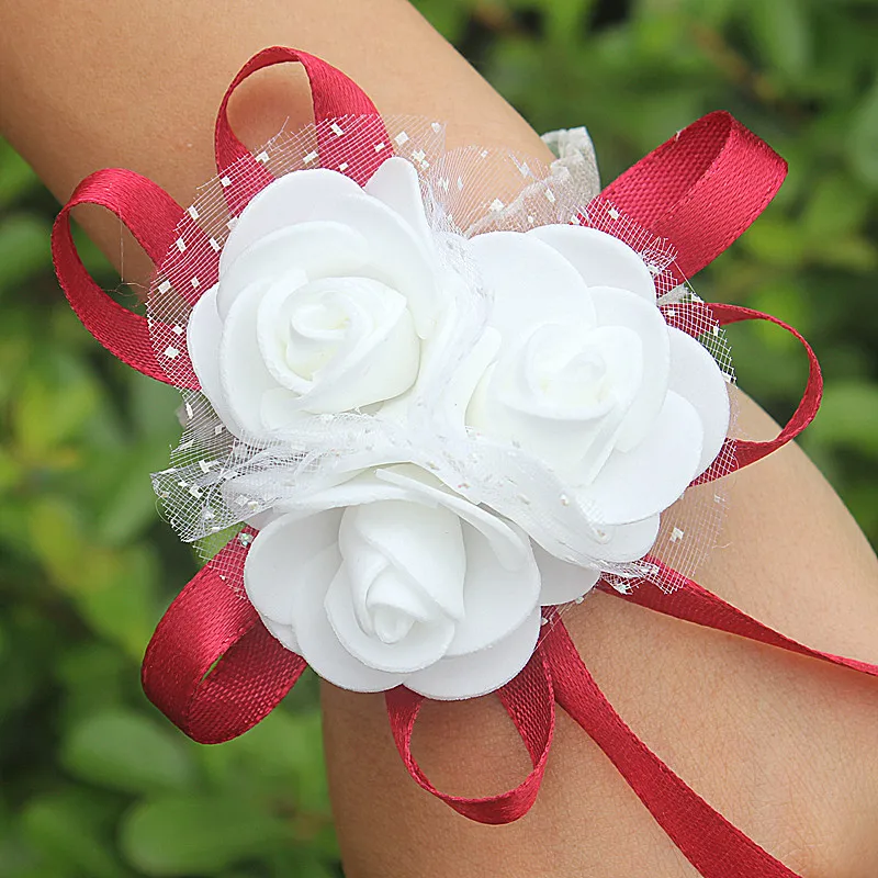 WIFELAI-A Artificial Flowers Rose Wedding Party Bride Bouquet Groom Groomsmen Boutonniere Wrist Corsage bridal Holding | Свадьбы и
