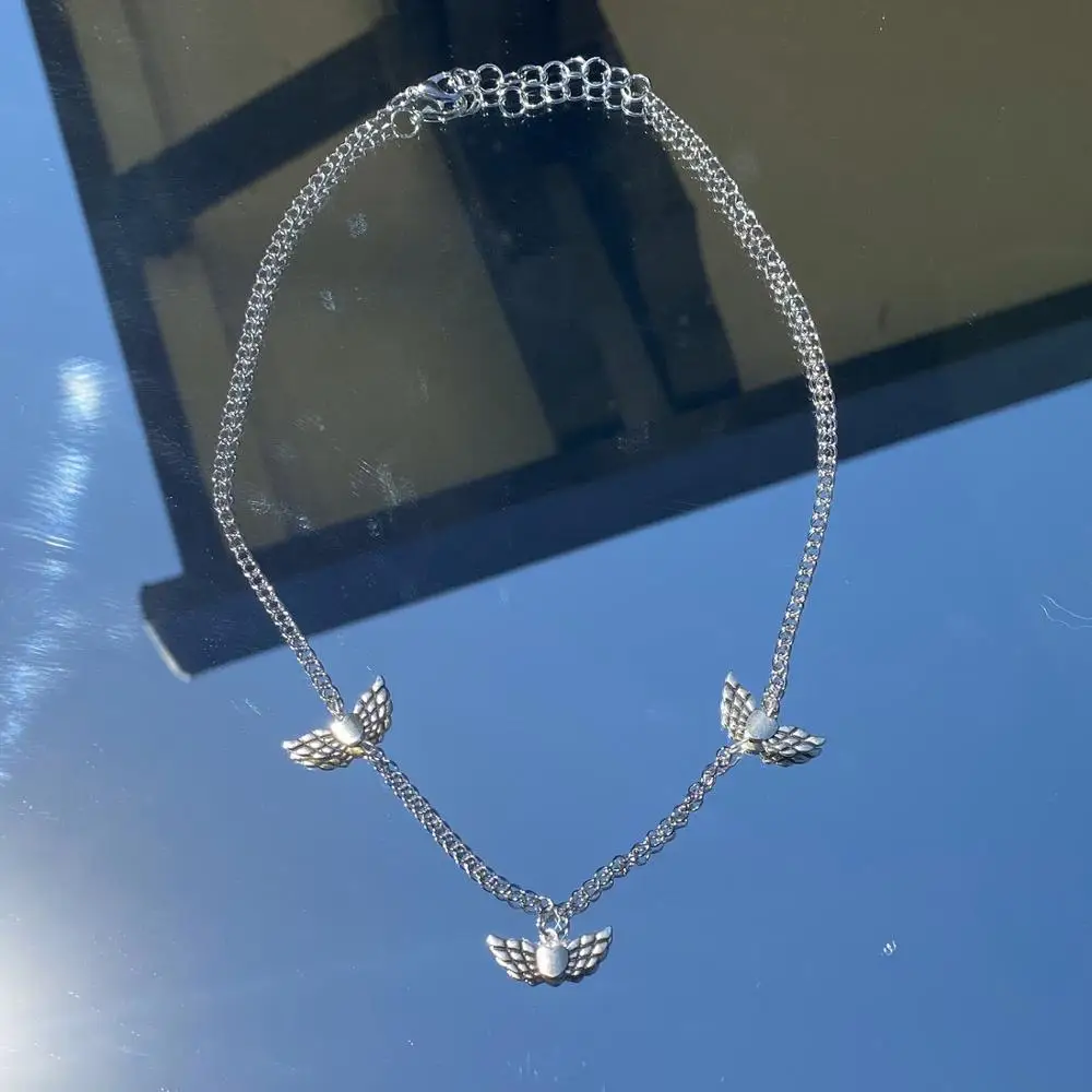 

Dangling Angel Wing Charm Choker Necklace Memoria Gifts for Women Men Hip Hop Angel Wing Pendant Choker Wing TY36DF