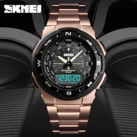 skmei watch mens new dual time alarm clock waterproof watch male handsome luminous timing multifunctional watch reloj homb 1370