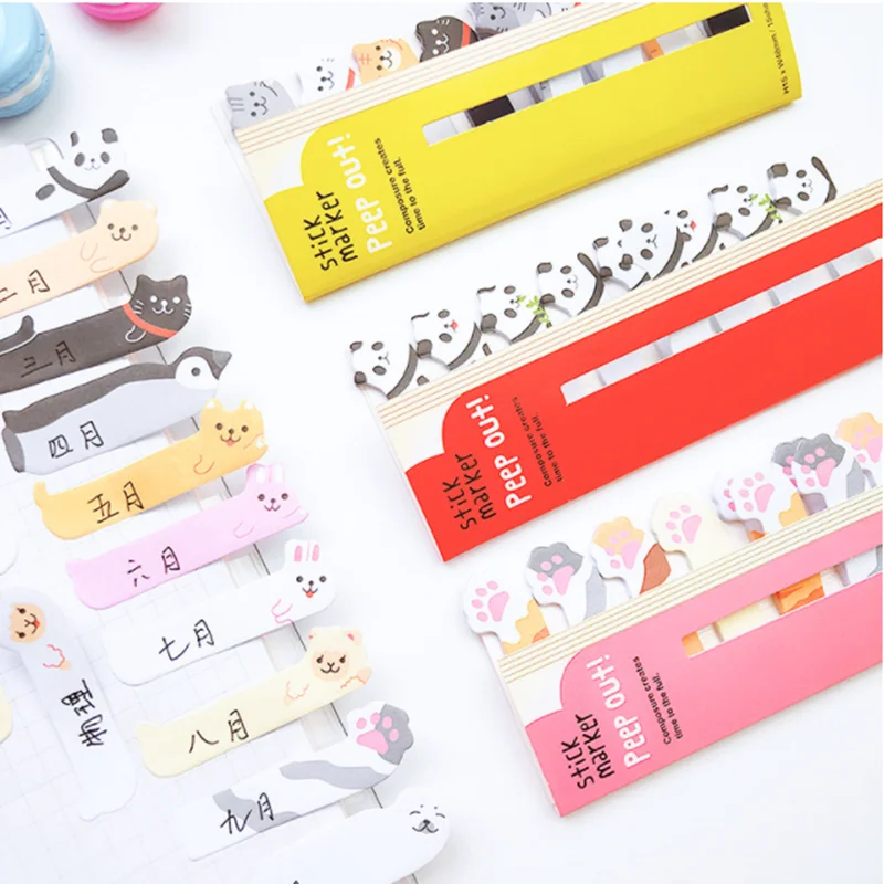 Kawaii блокнот для записей закладки творческий милый кот панда клейкие заметки