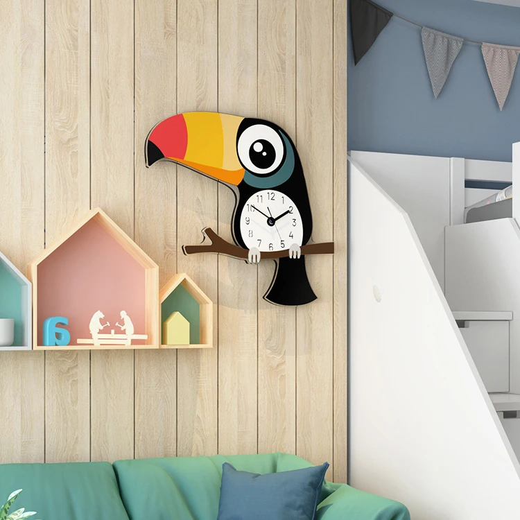 

Cartoon Cute Wall Clock Large Creative Art Silent Children Rooms Wall Clock Personality Decoracion Hogar Kids Home Decor DA60WC