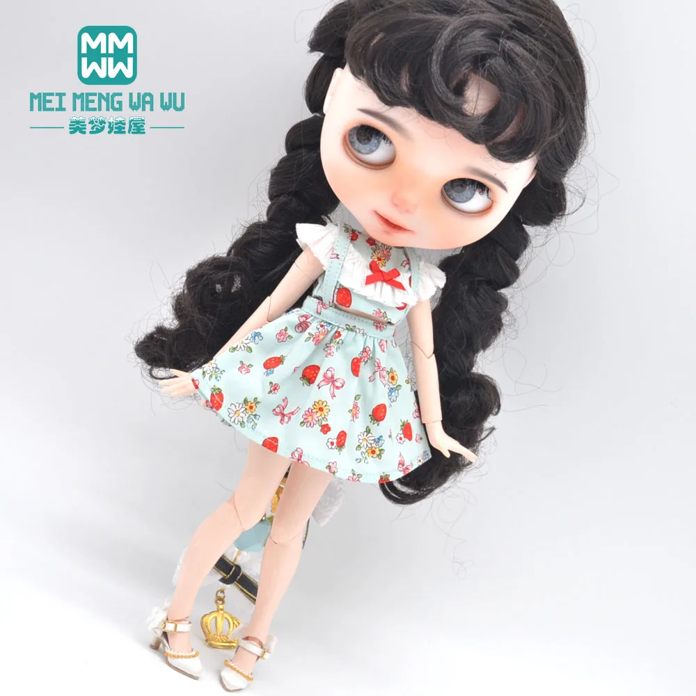 1 шт. аксессуары для одежды Blyth fashion джинсовая юбка на бретельках синяя розовая