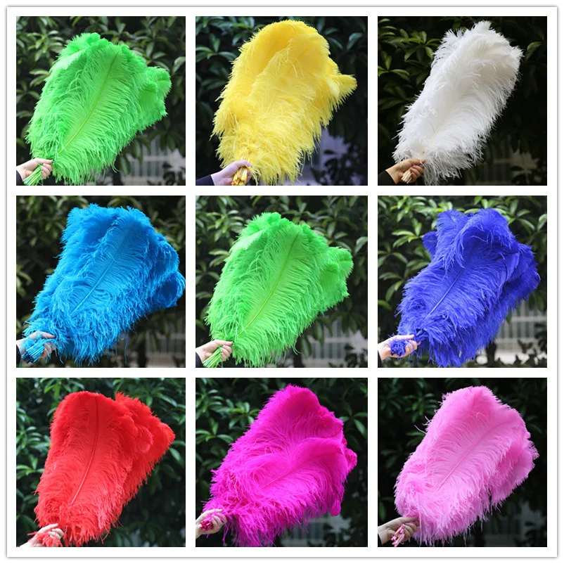 

55-60CM 22-24Inch Fluffy Dyeing Ostrich Feather DIY Party Feathers for Crafts Performance Plumes Plume Accessories Decor