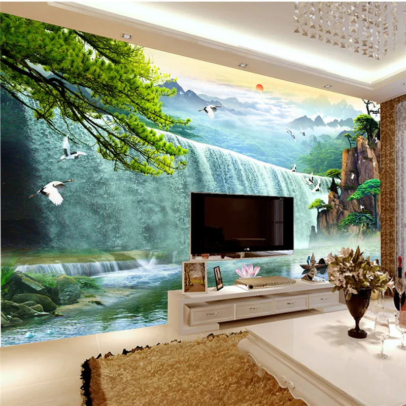 3d обои современный пейзаж красивый Большой водопад домашний Декор живопись