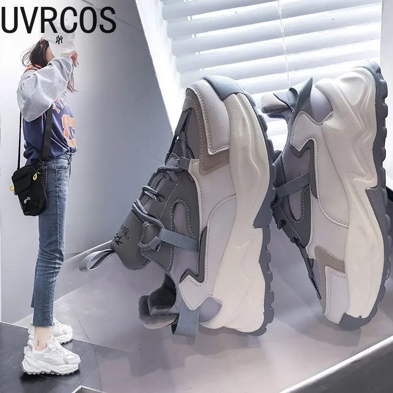 

Женские кроссовки на массивной платформе, мокасины на плоской вулканизированной подошве, 2021