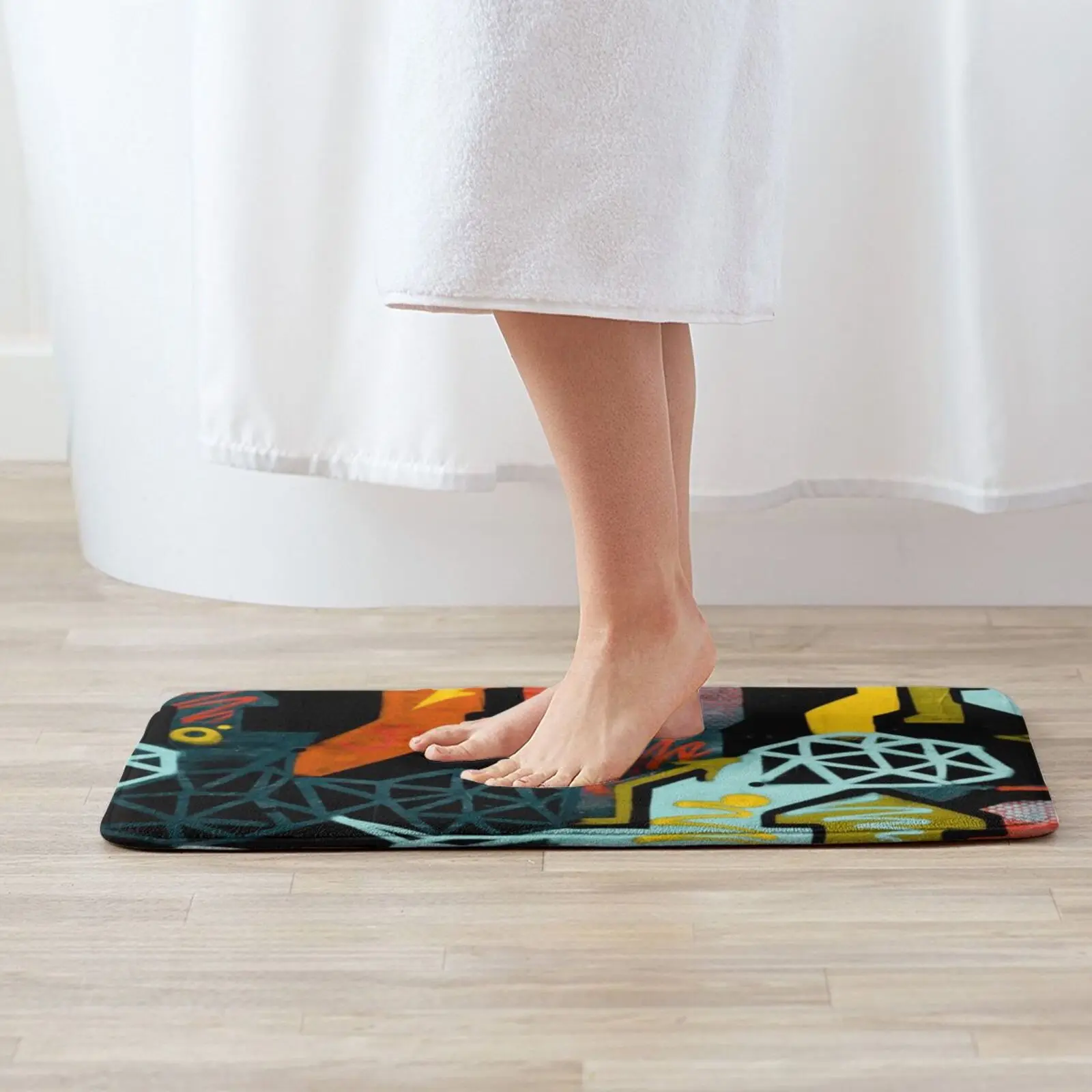 Коврик в стиле абстрактного минималистского дизайна Мягкий Нескользящий с