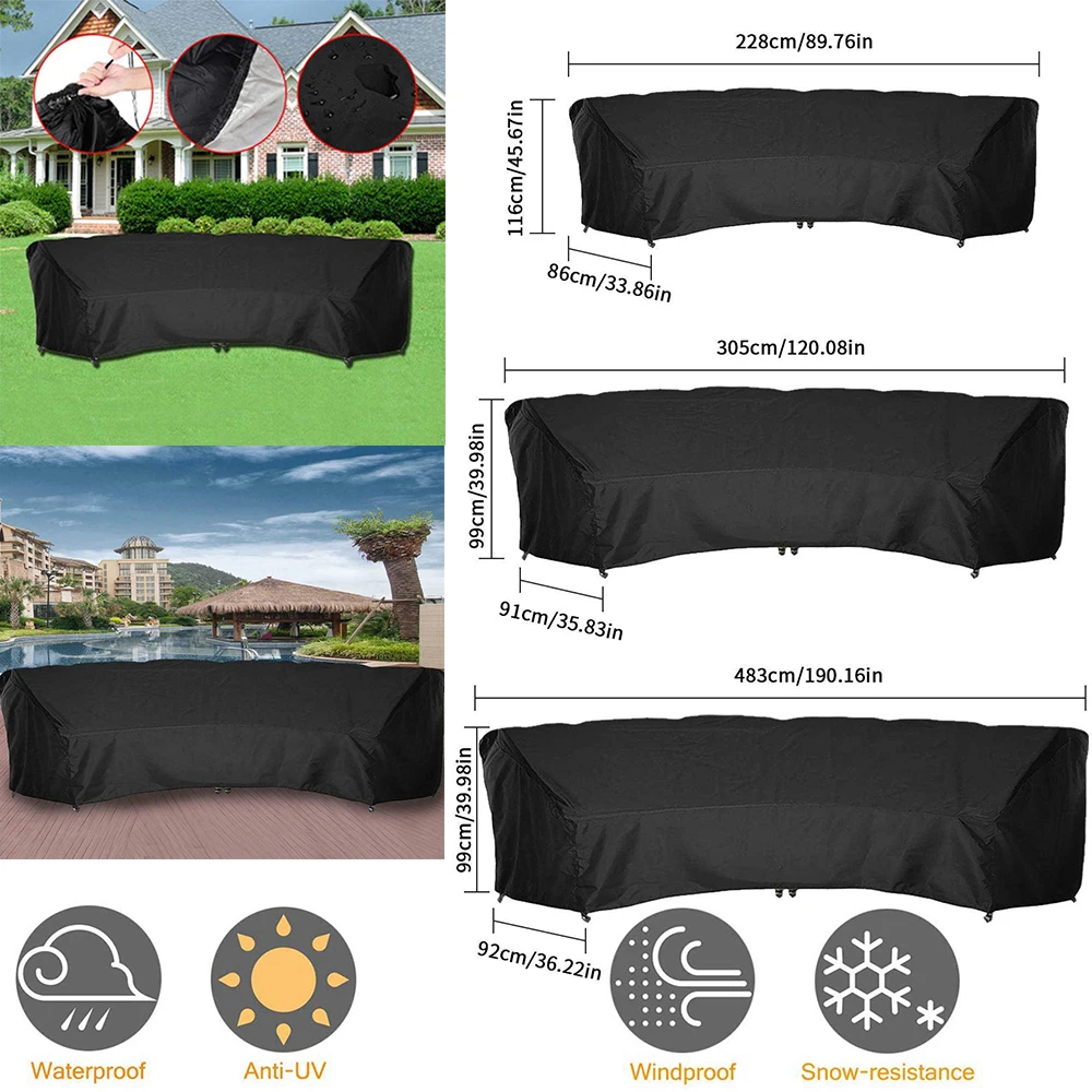 Уличный изогнутый чехол для дивана пылезащитный мебели водонепроницаемый стола
