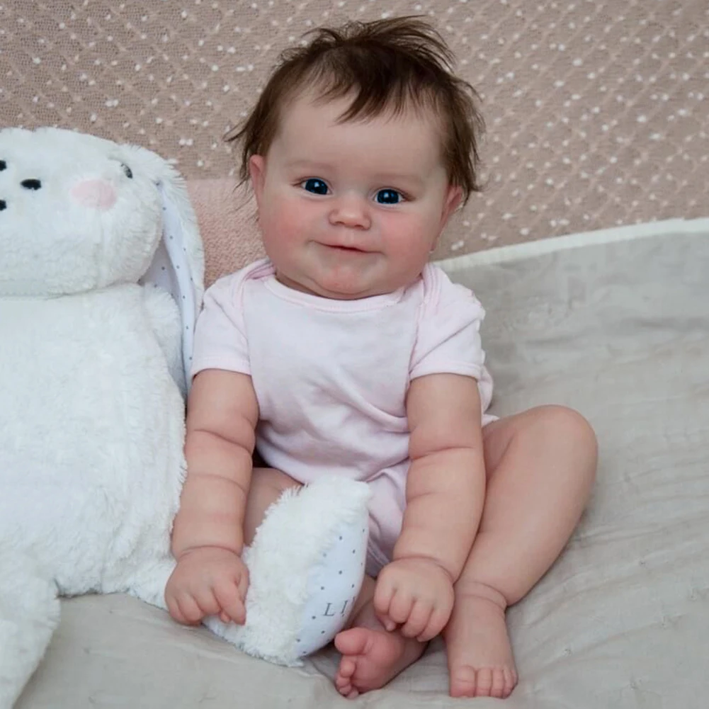 

Movable Lifelike Reborn Baby Dolls Girl Baby Doll Simulation Newborn Toy Dressed Hair Cute Kid Child Play Doll