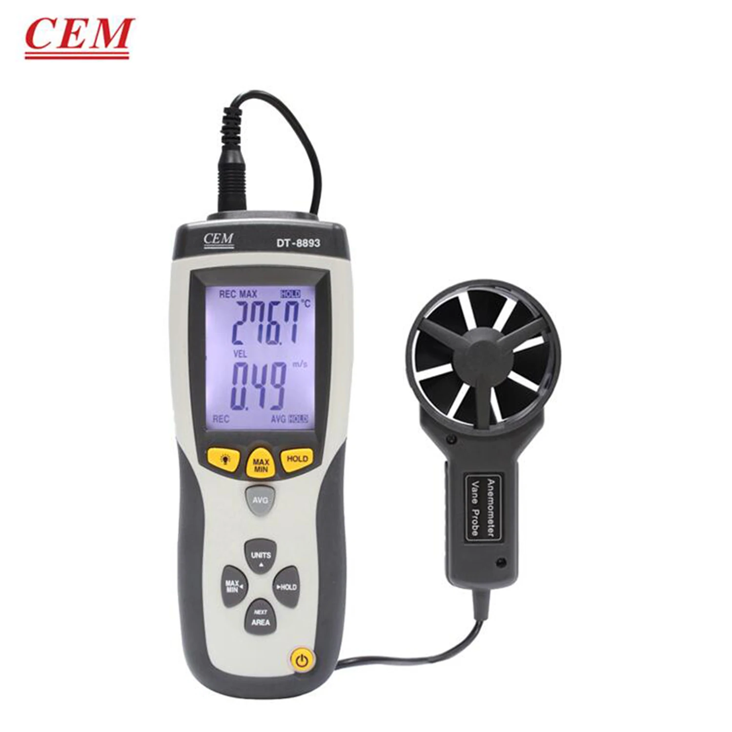 

Цифровой Ручной Высокоточный Анемометр CEM DT-8893 DT-8894 с цифровым дисплеем, измеритель объема воздуха, анемометр, USB-термометр воздуха.