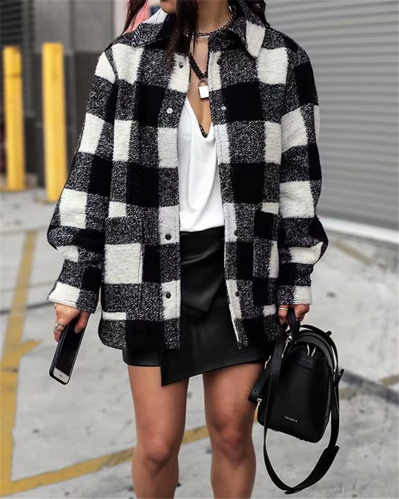 Винтажные стильные карманы негабаритных искусственная кожа Однотонная куртка