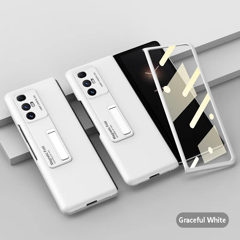 pc phone cover for xiaomi mix fold 5g celular case glass film fold stand holder solide color shockproof cellphone fitted cases free global shipping