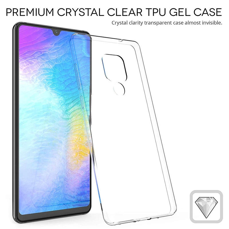 Мягкие прозрачные силиконовые чехлы из ТПУ для Huawei Mate 20 X Pro чехол тонкий 360