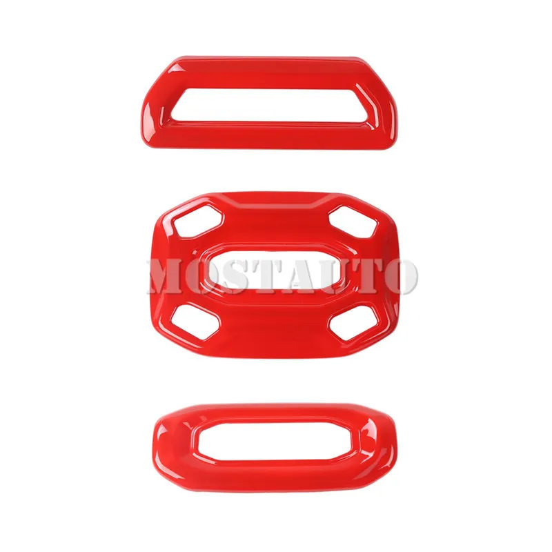 

For Jeep Wrangler JL 4-Door Inner Roof Reading Light Cover Trim 2018-2019 3pcs Silver/Black/Red Car Accessories Interior