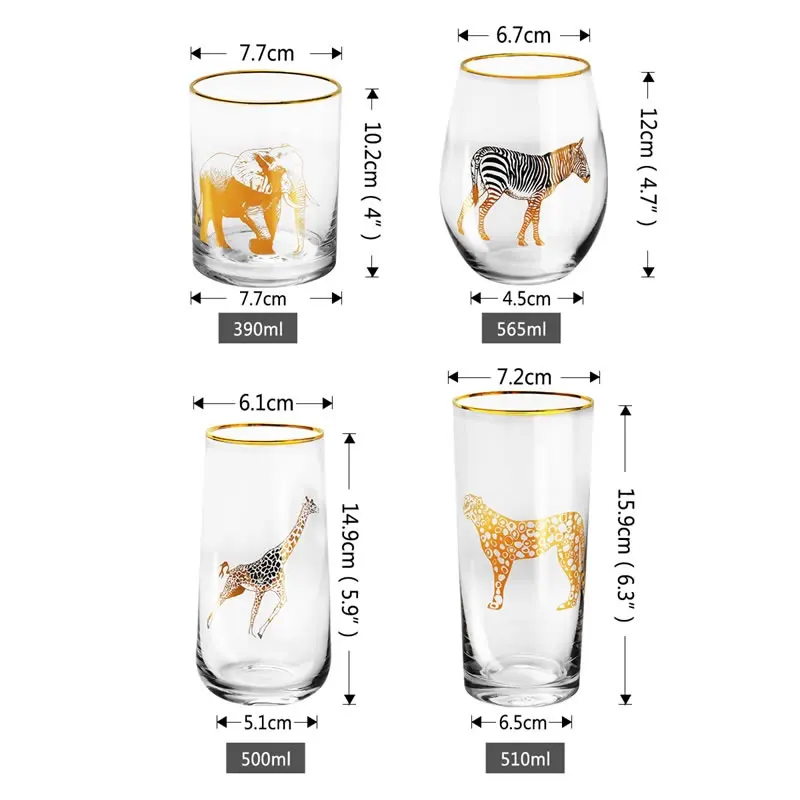 565 мл креативная стеклянная чашка Милая кофейная кружка с изображениями животных