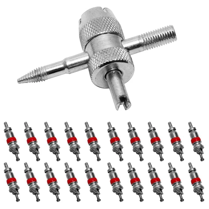

4-ходовой клапан инструмент стержень для удаления инструмент для ремонта с 20 штук катушка подходит для Автомобили ATV Мотоциклы Велосипеды б/...