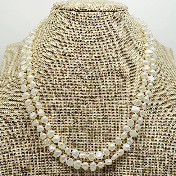 

Top Quality 8mm Natural Baroque Freshwater Pearl Necklace 100cm More Color for choose Charming Women Gift Jewelry