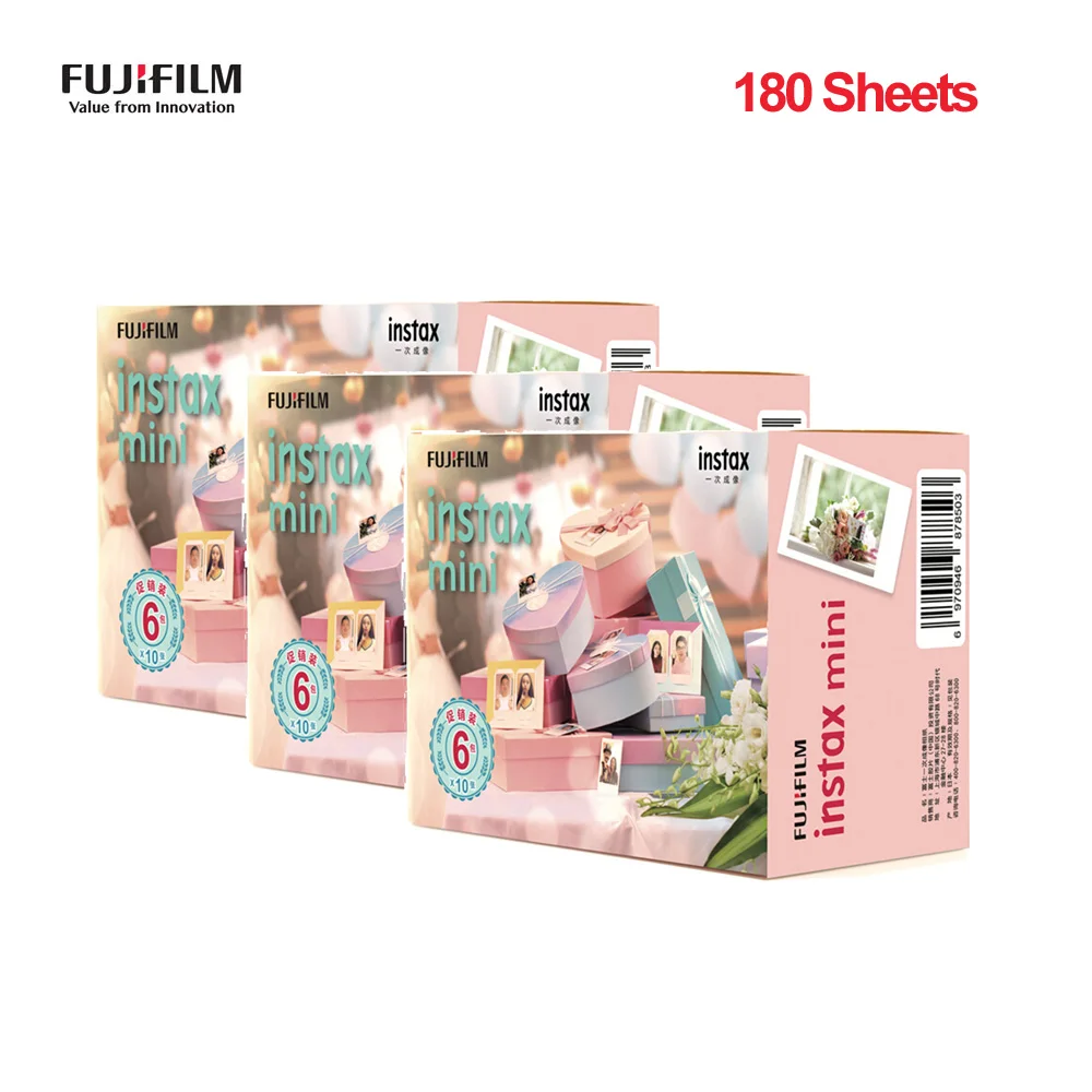 180 Sheets 60/120/180 шт белая пленка для Fuji Instax Мини-пленка для моментальной фотографии Фотобумага для ЖК-дисплея с подсветкой Fujifilm Instax Mini 9/8/фотоаппаратов моментальной печати 7s 25 50s 70/90 для SP-1/2 принтер - Цвет: 180 Sheets