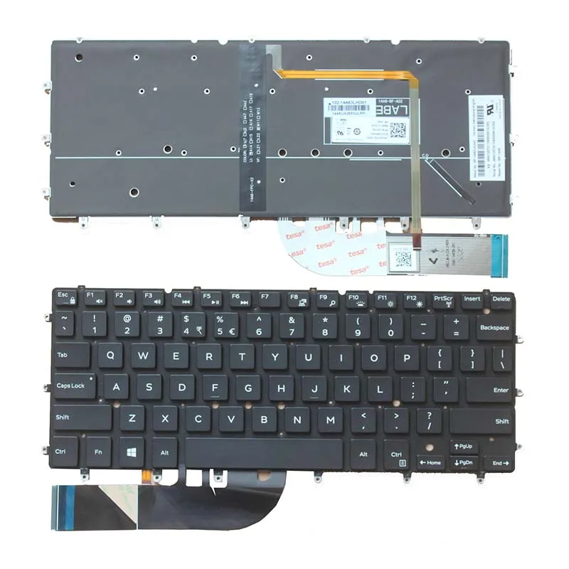 

New Keyboard FOR DELL XPS 13 9343 xps13 9350 15BR N7547 N7548 17-3000 0DKDXH NSK LS0BW US BLACK laptop keyboard Backlight