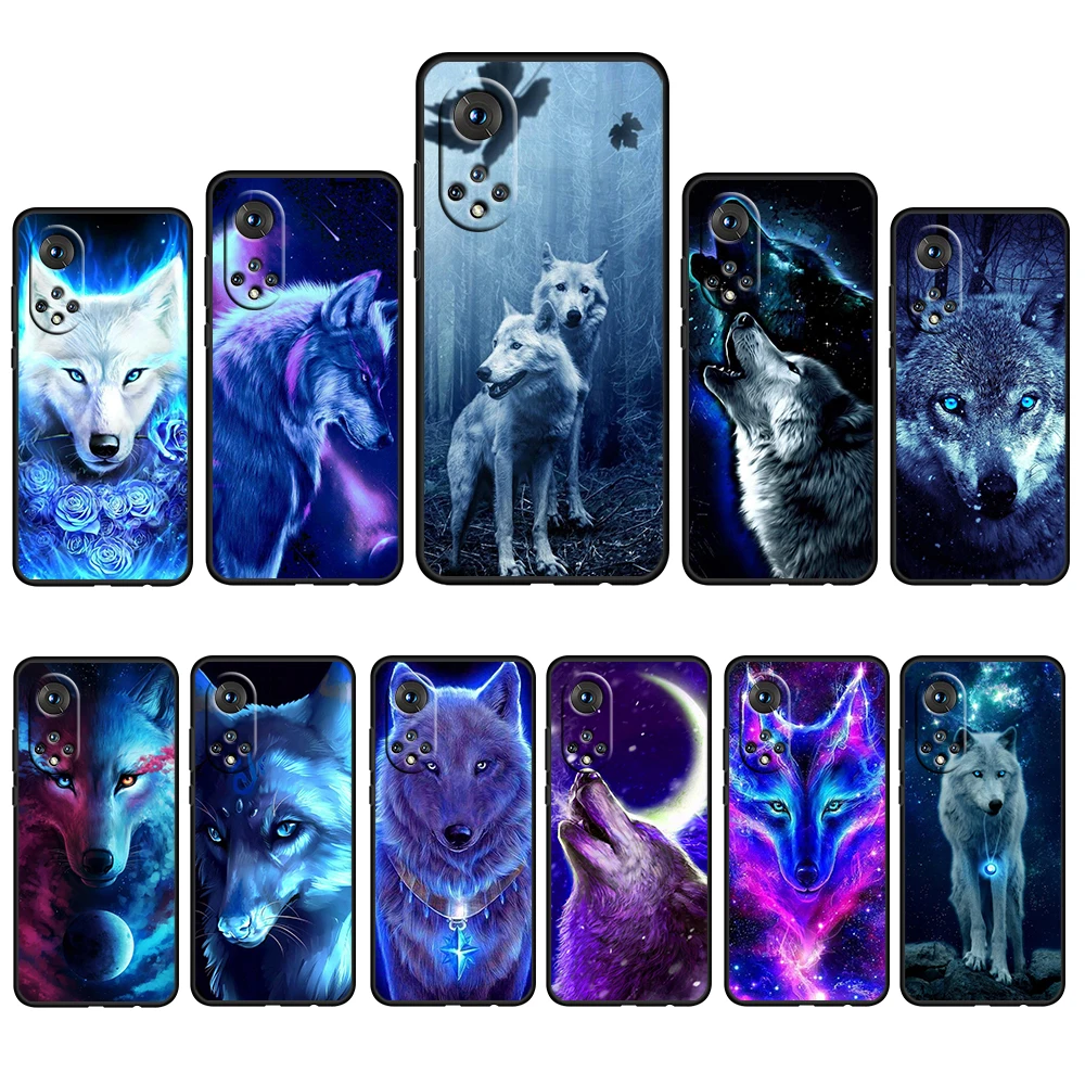 

Angry Cool Snow wolf For Honor 50 30 V30 View 20 20E X20 Play5 5T Magic3 Pro Plus SE Lite 5G Black Soft Phone Case