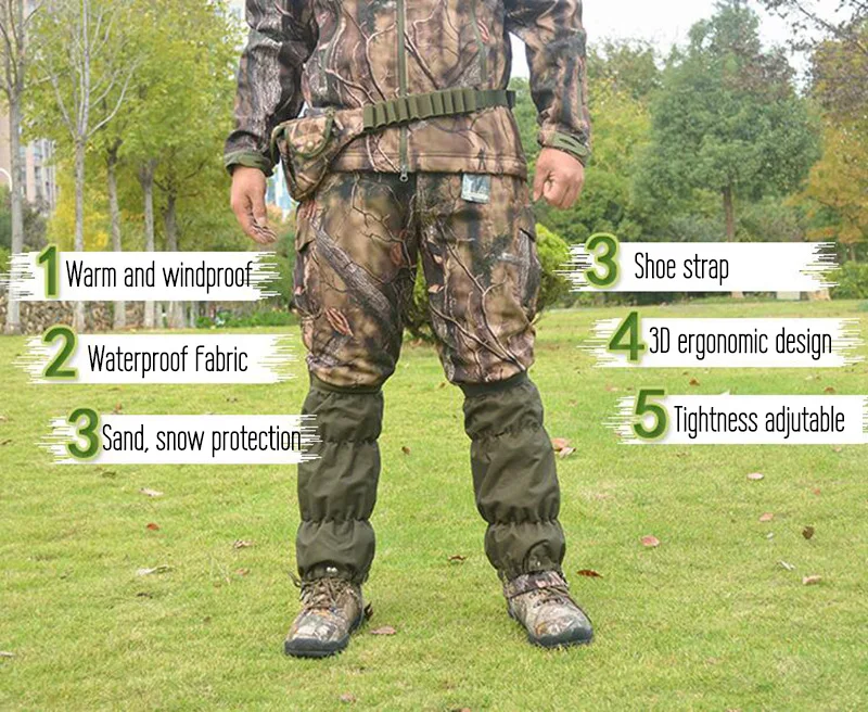

Waterproof Leggings Double Foot Cover Hunting Camping Outdoor Sports Hiking Snow Leggings Boots Leggings Shoe Covers