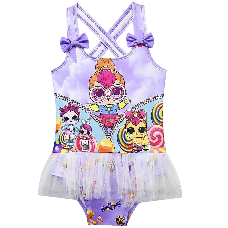 2020 купальный костюм для маленьких девочек с милым мультяшным принтом Купальные