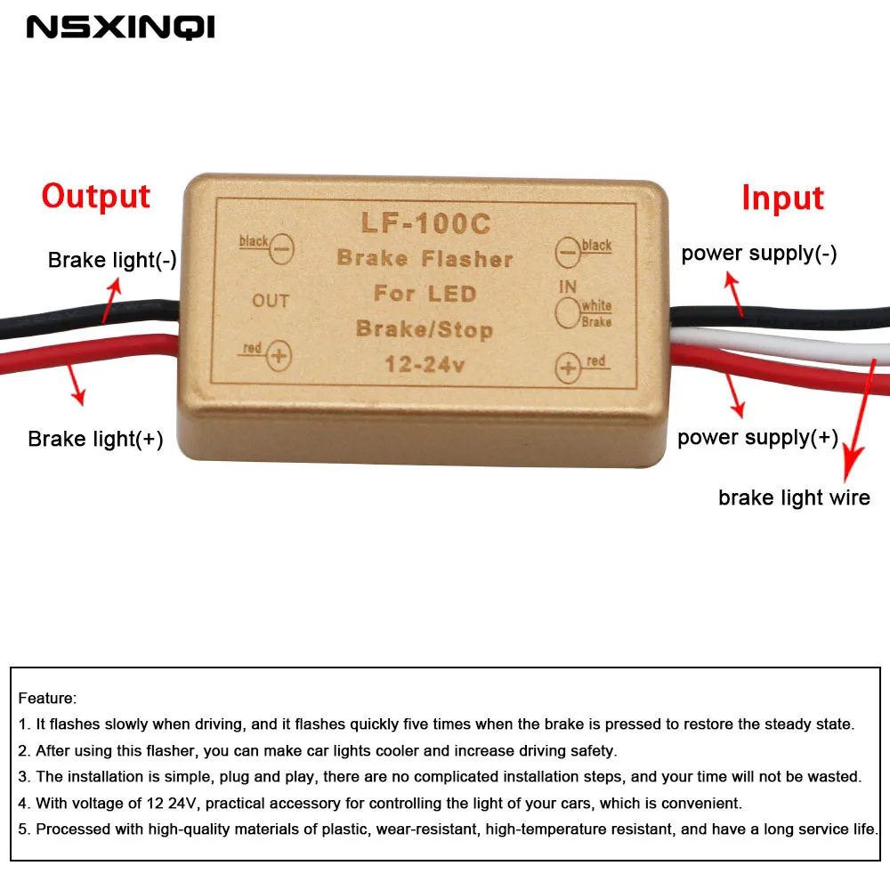 

1piece Flash Strobe Controller Flasher Module for Brake Stop Light LF-100C