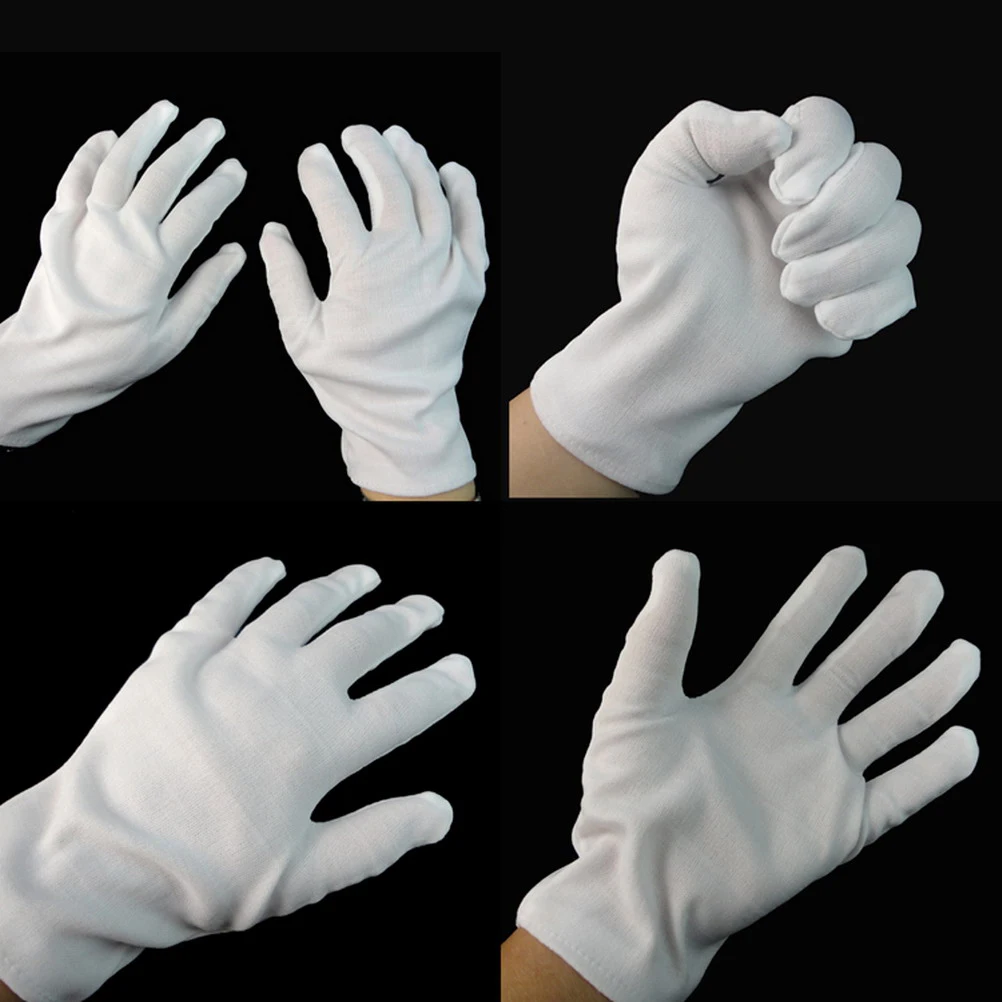 

1 Pair White Performance Gloves Party Halloween Halloween Costume Accessories Gloves Cotton Magician Costume