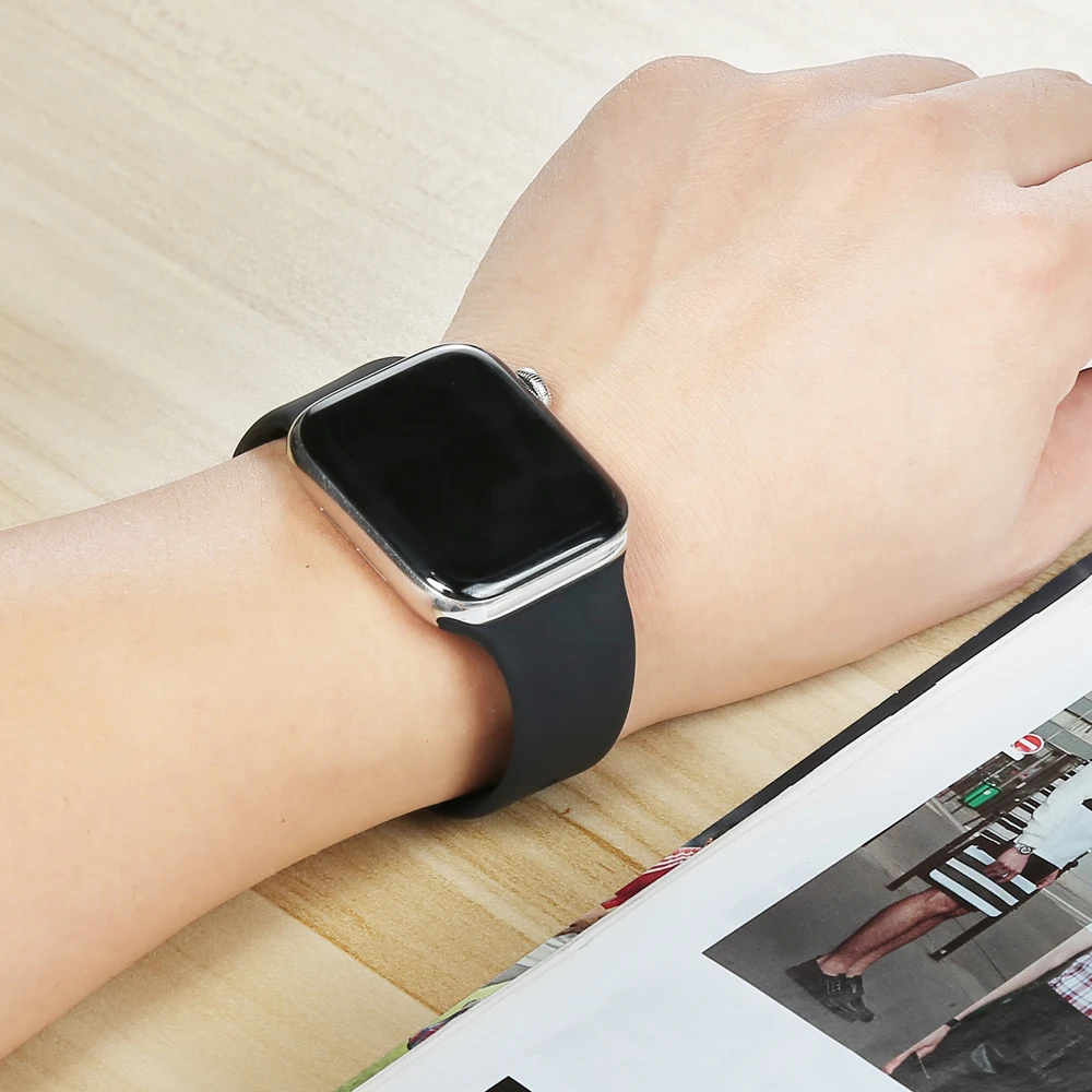 Мягкий силиконовый сменный спортивный ремешок для 38 мм Apple Watch Series1 2 42 мм наручный браслет ремешок для iWatch Sports Edition MU SEN
