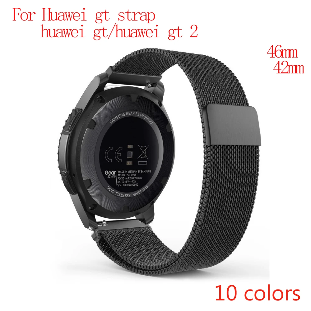 Часы huawei gt 2 ремешок Миланская петля браслет из нержавеющей стали для correa часы