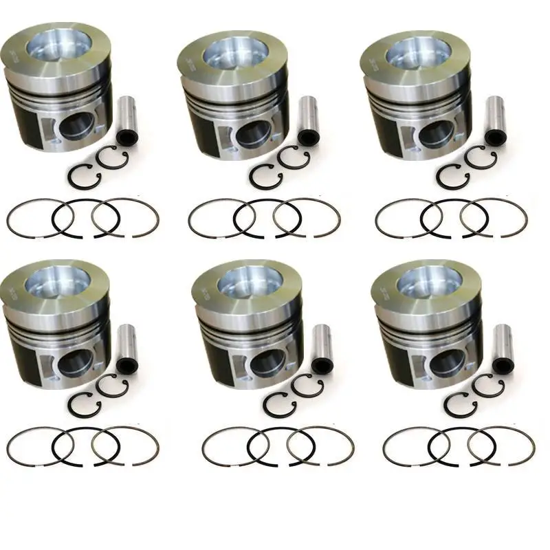 

Новинка, 6 комплектов, комплект поршней STD с кольцом 297-7753, подходит для двигателя Caterpillar S6KT 320C, 102 мм