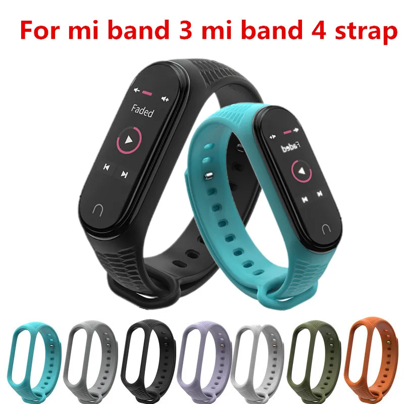 Спортивный ремешок Mi Band 4 сменный Браслет смарт спортивные часы наручные 3