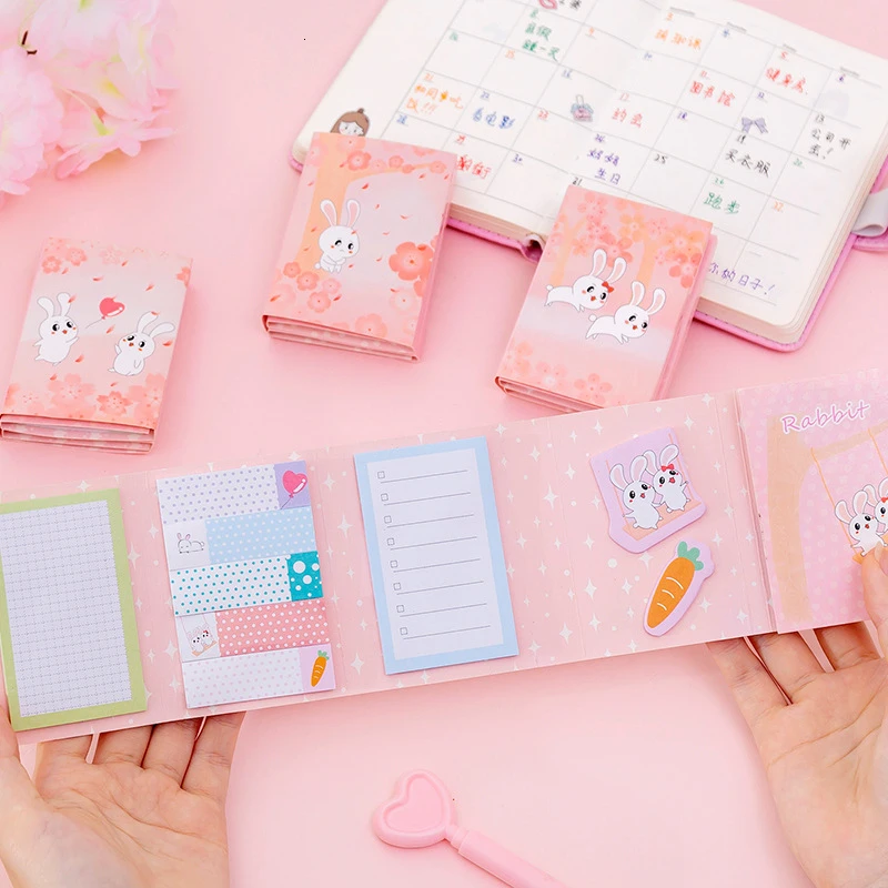Эллен Брук 1 шт. корейский Kawaii липкий складной кролик заметки креативный почтовый