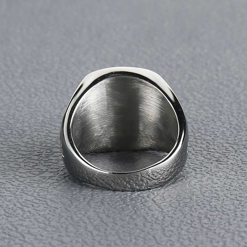Мужское кольцо в стиле панк серебряное винтажном из нержавеющей стали размеры