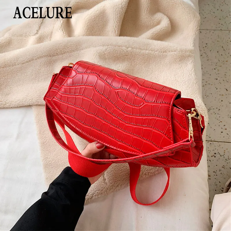 

ACELURE Women Alligator PU Leather Tote Bag High Quality Ladies Handbag Small Female Shoulder Crossbody Bags for Lady Sac A Main