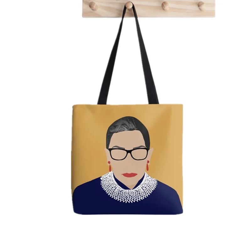 

2021 сумка-шоппер с принтом Рут Бадер гинсбург, женская сумка-шоппер в стиле Харадзюку, Женская холщовая сумка-шоппер на плечо
