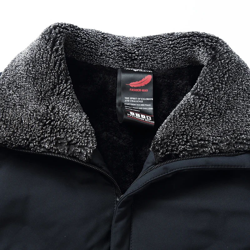 2021 Brand Men's Jacket Middle Aged Feather Cotton Thickened Warm Overcoat Solid Casual Down Coats Men Drop Ship