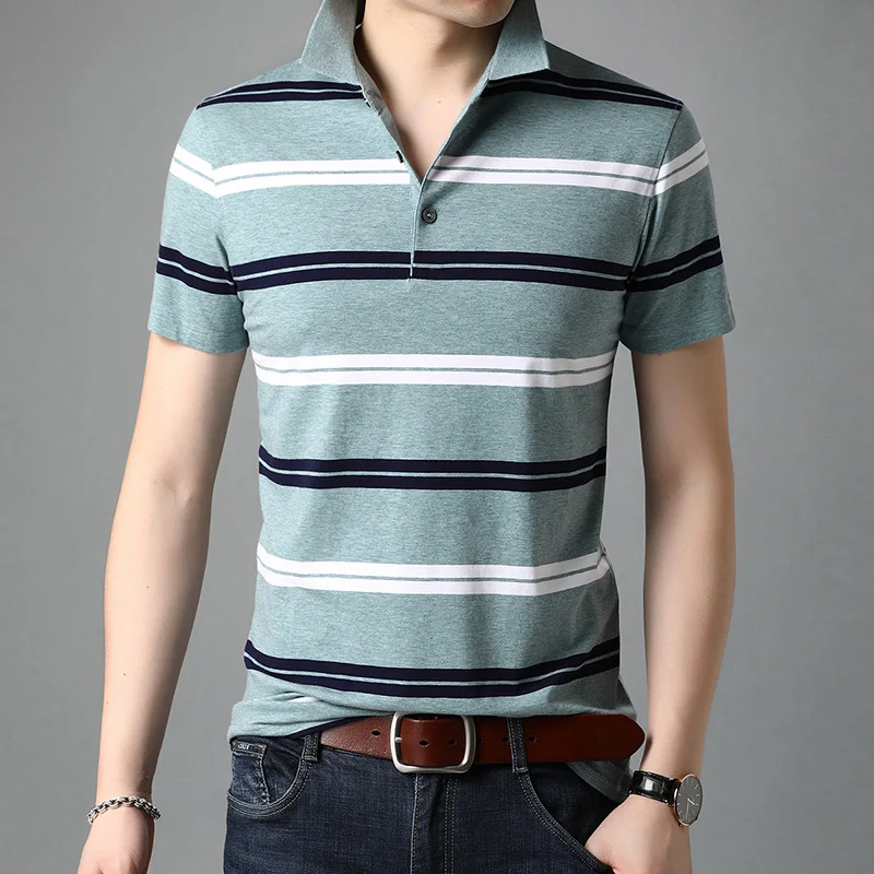 

Designer Brand Striped Summer Polo Shirts 2021 For Men New Short Sleeve Casual Top Quality Plain Tops Fashions Mens Clothing