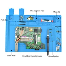 DWZ Mobile Phone Computer Repair Silicone Insulation Table Mat with Magnetic, BGA Insulating Platform T4033