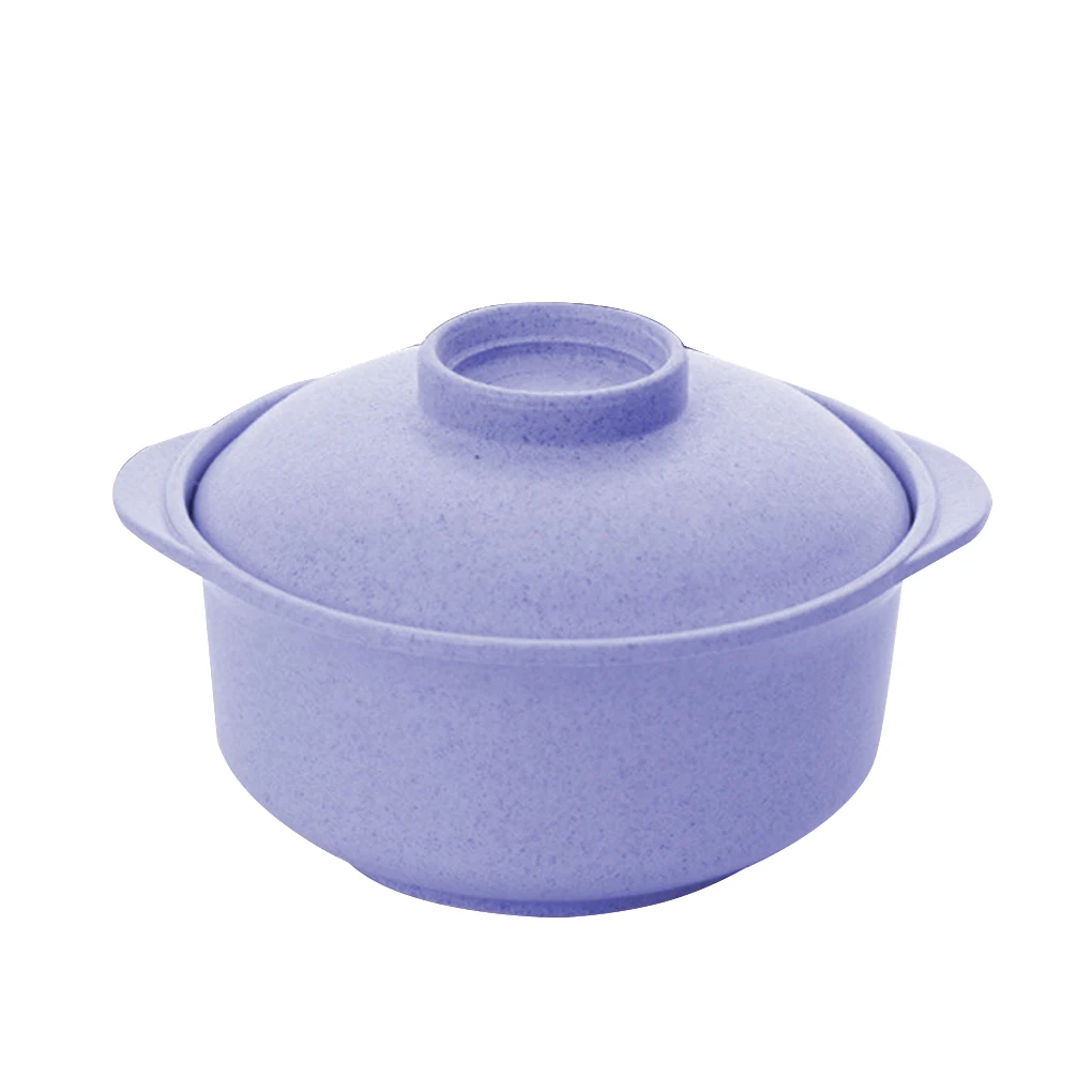 

1pcs 3Color Wheat Stalks With Cover Rice Bowl Soup Bowl Chinese Creative Home Utensils Students Insulation Anti-Hot Noodles Bowl