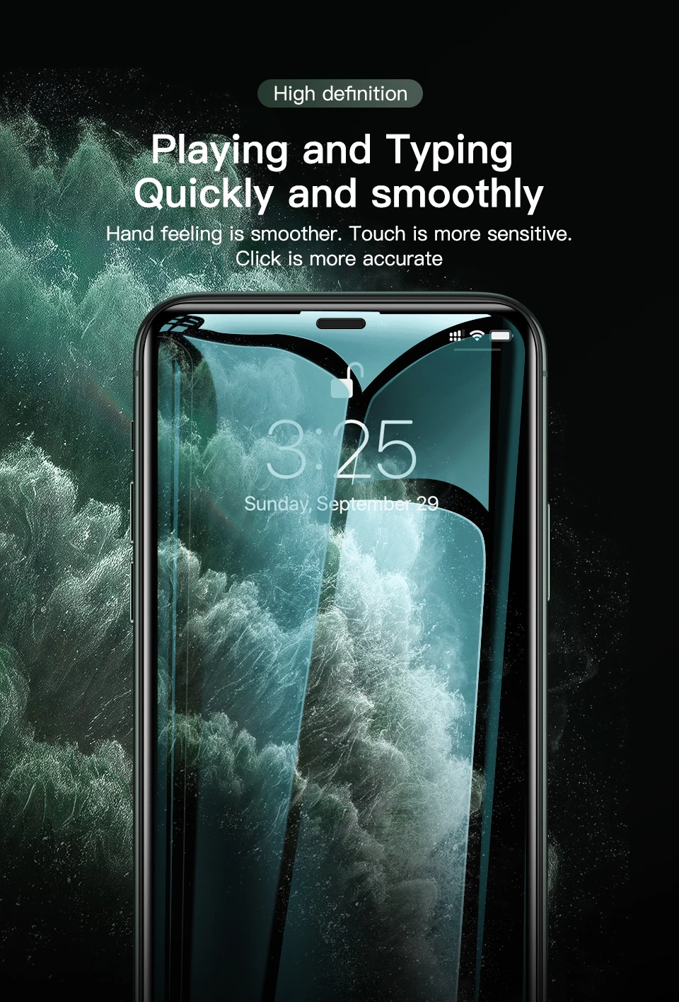 KUULAA 0,3 мм Полное покрытие защитное стекло для iPhone 11 Pro Max закаленное стекло Защита экрана для iPhone 11 Pro стекло