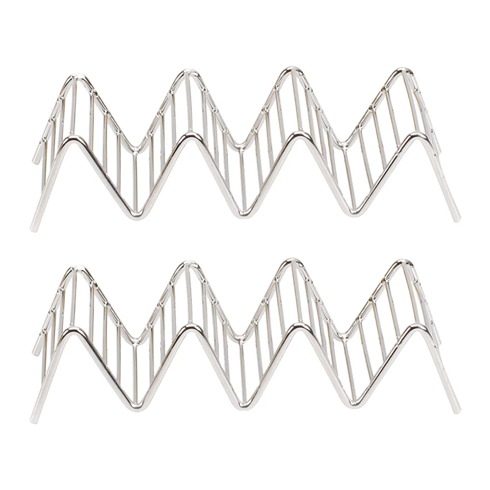 Stainless Steel Taco Holders Rack Mexican Food Hard Stand Holds Soft Shells Wave Shape Kitchen Tool Restaurant Display | Дом и сад