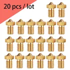 Насадка с резьбой для 3D-принтера V5 V6 M6, 20 шт., сопла 0,2, 0,25, 0,3 мм, 0,35, 0,4 мм, 0,5, 0,6, 0,8, 1,0, медная нить 1,75 мм
