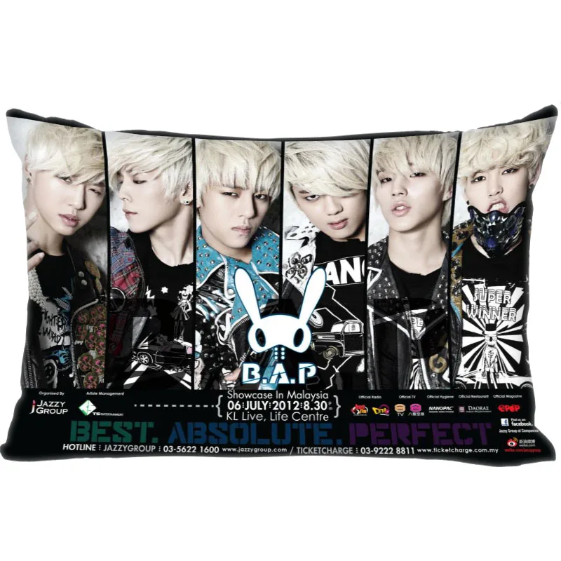 

Hot Sale Custom KPOP B.A.P Slips Rectangle Pillow Covers Bedding Comfortable Cushion/High Quality Pillow Cases 45x35cm